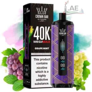 Al Fakher Crown Bar v2.0 Mega Max 40000 Puffs Disposable Vape - Grape mint