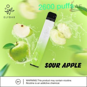 ELFBAR 2600 Puffs vape in Dubai - SOUR APPLE
