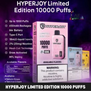 HYPERJOY Limited Edition 10000 Puffs 20MG Disposable Vape in Dubai