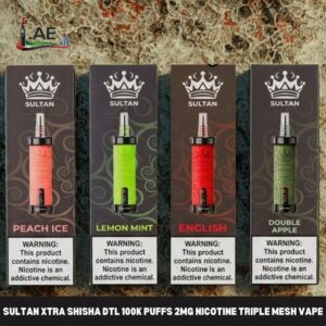 Sultan xtra shisha Dtl 100k puffs 2mg nicotine triple mesh vape
