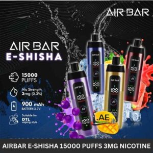 Airbar E shisha 15000 puffs 3mg nicotine DTL vape in Dubai