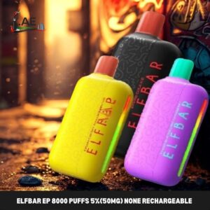 Elfbar ep 8000 puffs 5 (50mg) none rechargeable disposable vape in Dubai